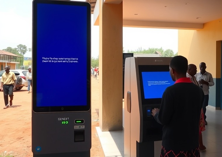 Before — Terminal frozen by an application error and out of service.